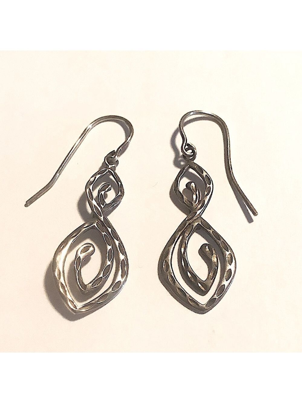 MICHAEL Hill Sterling Silver Diamond Cut Infinity Design Earrings 1.5”